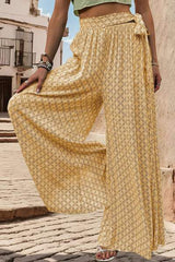 Printed Tied Wide Leg Pants - Trendsi - Flyclothing LLC