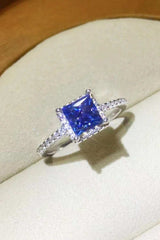 1 Carat Moissanite 925 Sterling Silver Square Ring - Trendsi - Flyclothing LLC