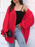Open Front Dropped Shoulder Longline Cardigan - Trendsi - Flyclothing LLC