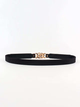 Zinc Alloy Buckle Elastic PU Belt - Trendsi - Flyclothing LLC