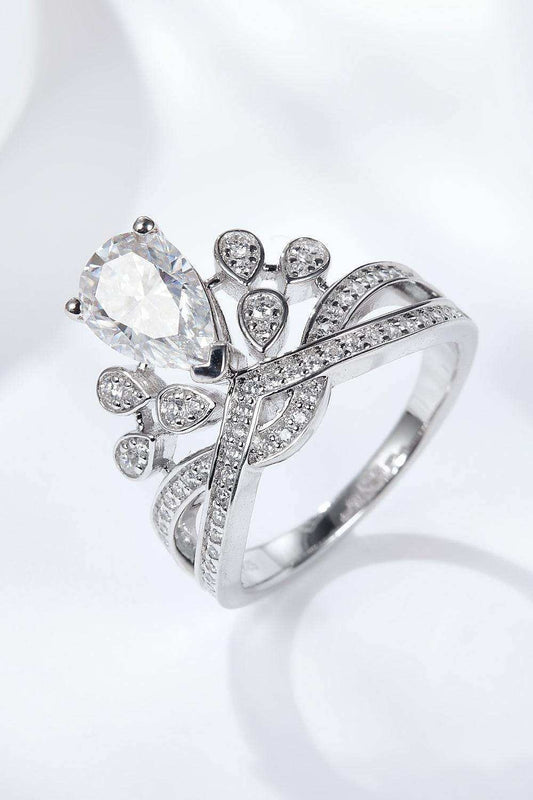 1.5 Carat Moissanite Crown-Shaped Ring - Trendsi - Flyclothing LLC