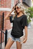 Flutter Sleeve Eyelet Gathered Detail Top - Trendsi - Flyclothing LLC