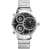 Curtis & Co Big Time World 50mm 3 Time Zone Stainless Steel Watch (Black) - Curtis and Co Watches