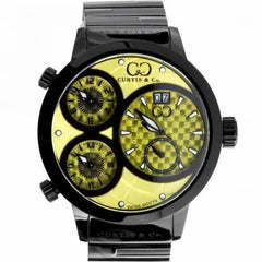 Curtis & Co. BIG Time World 57mm Yellow Dial Watch - Curtis and Co Watches