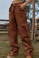 Loose Fit Long Jeans with Pockets - Trendsi - Flyclothing LLC