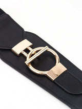 PU Elastic Wide Belt with Alloy Buckle - Trendsi - Flyclothing LLC