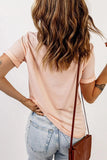 Round Neck Cuffed Short Sleeve Tee - Trendsi