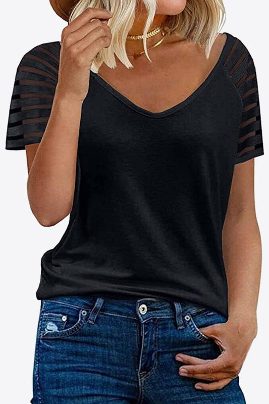 V-Neck Raglan Sleeve Tee - Flyclothing LLC