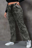 Plus Size Drawstring Pocketed Straight Jeans - Trendsi - Flyclothing LLC