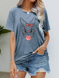 Easter Bunny Graphic Round Neck T-Shirt - Trendsi