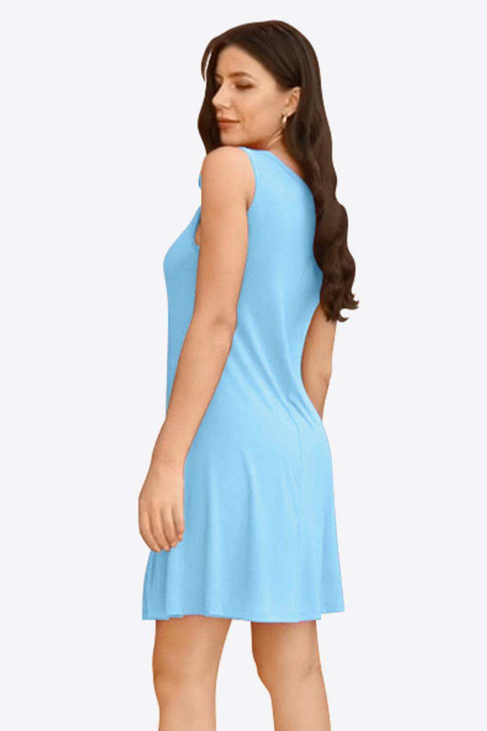Full Size Round Neck Sleeveless Dress with Pockets - Trendsi - Flyclothing LLC