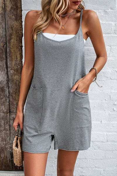 Spaghetti Strap Romper with Pockets - Trendsi - Flyclothing LLC