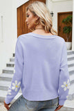 Floral Ribbed Trim Drop Shoulder Cardigan - Trendsi - Flyclothing LLC