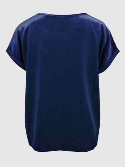 Round Neck Short Sleeve T-Shirt - Trendsi