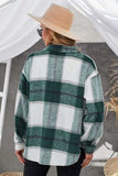 Plaid Button Up Dropped Shoulder Jacket - Trendsi - Flyclothing LLC