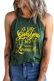Slogan Graphic Round Neck Tank - Trendsi - Flyclothing LLC