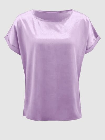Round Neck Short Sleeve T-Shirt - Trendsi