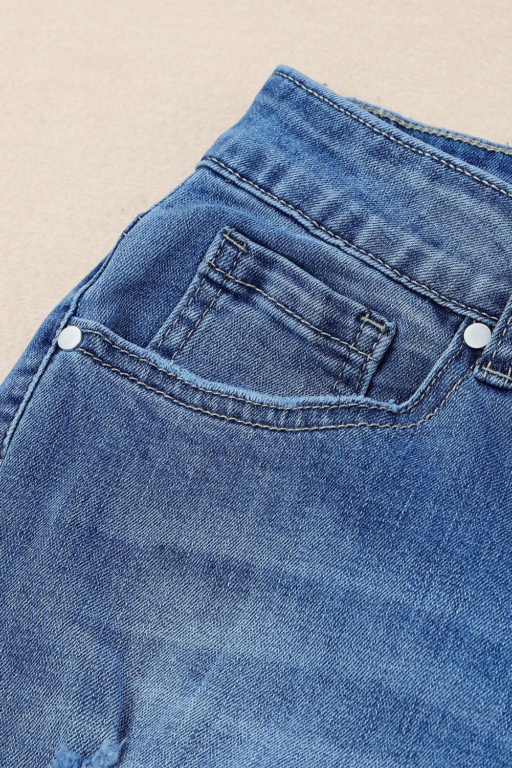 Distressed Frayed Hem Flare Jeans - Flyclothing LLC