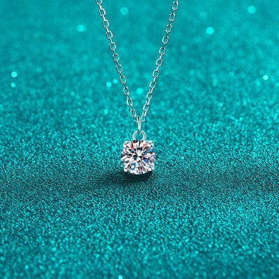 1 Carat Moissanite 925 Sterling Silver Necklace - Trendsi