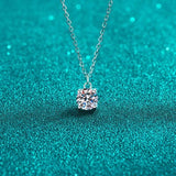 1 Carat Moissanite 925 Sterling Silver Necklace - Trendsi