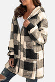 Double Take Full Size Plaid Long Sleeve Hooded Coat - Trendsi - Flyclothing LLC