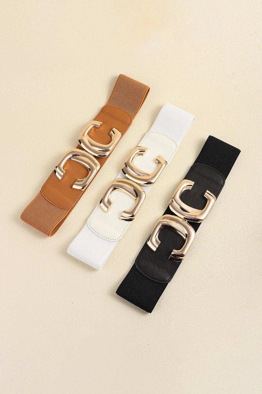 Zinc Alloy Buckle Elastic Wide Belt - Trendsi - Flyclothing LLC