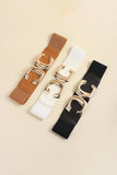 Zinc Alloy Buckle Elastic Wide Belt - Trendsi - Flyclothing LLC