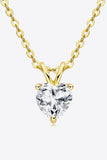1 Carat Moissanite Heart-Shaped Pendant Necklace - Trendsi