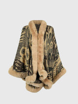 Printed Open Front Poncho - Trendsi - Flyclothing LLC