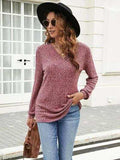 Ribbed Surplice Long Sleeve T-Shirt - Trendsi - Flyclothing LLC