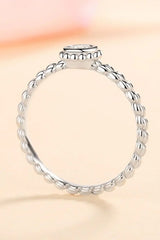 Moissanite Rhodium-Plated Ring - Trendsi - Flyclothing LLC