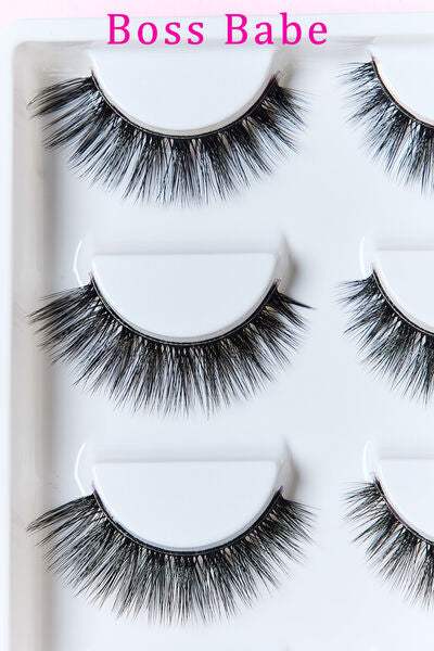 SO PINK BEAUTY Faux Mink Eyelashes 5 Pairs - Trendsi - Flyclothing LLC