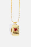 Heart Zircon Box Pendant Copper Necklace - Trendsi - Flyclothing LLC