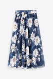 Full Size Floral Tie-Waist Skirt - Trendsi