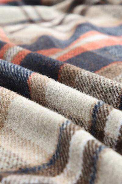 Plaid Longline Jacket with Pockets - Trendsi - Flyclothing LLC