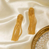 Stainless Steel Rainbow Tassel Dangle Earrings - Trendsi