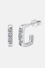 Moissanite 925 Sterling Silver Geometrical Huggie Earrings - Trendsi - Flyclothing LLC