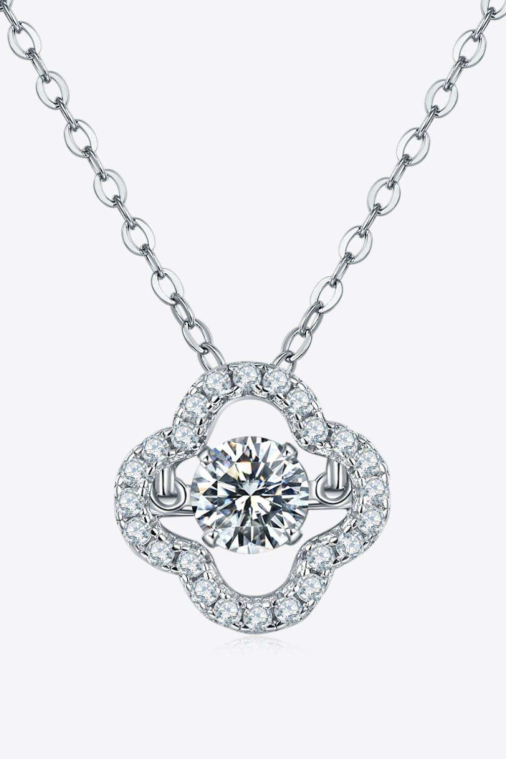 Moissanite Four Leaf Clover Pendant Necklace - Trendsi - Flyclothing LLC