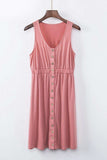 Sleeveless Button Down Mini Dress - Trendsi - Flyclothing LLC