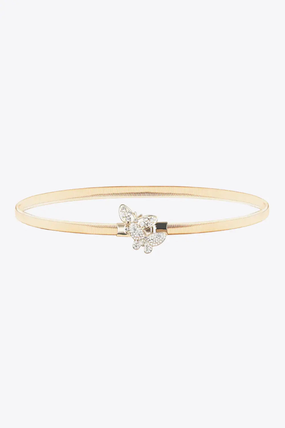 Rhinestone Butterfly Elastic Metal Belt - Trendsi - Flyclothing LLC