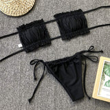 Frill Trim Ruched Bikini Set - Trendsi - Flyclothing LLC