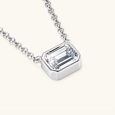 1 Carat Moissanite 925 Sterling Silver Pendant Necklace - Trendsi