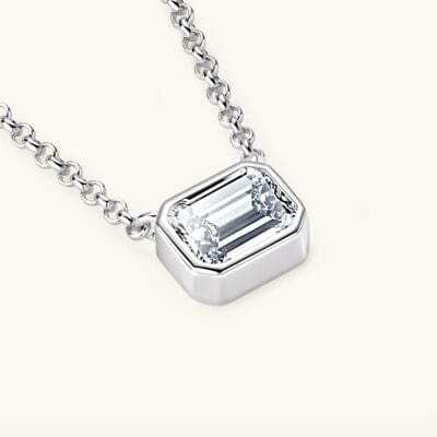 1 Carat Moissanite 925 Sterling Silver Pendant Necklace - Trendsi - Flyclothing LLC