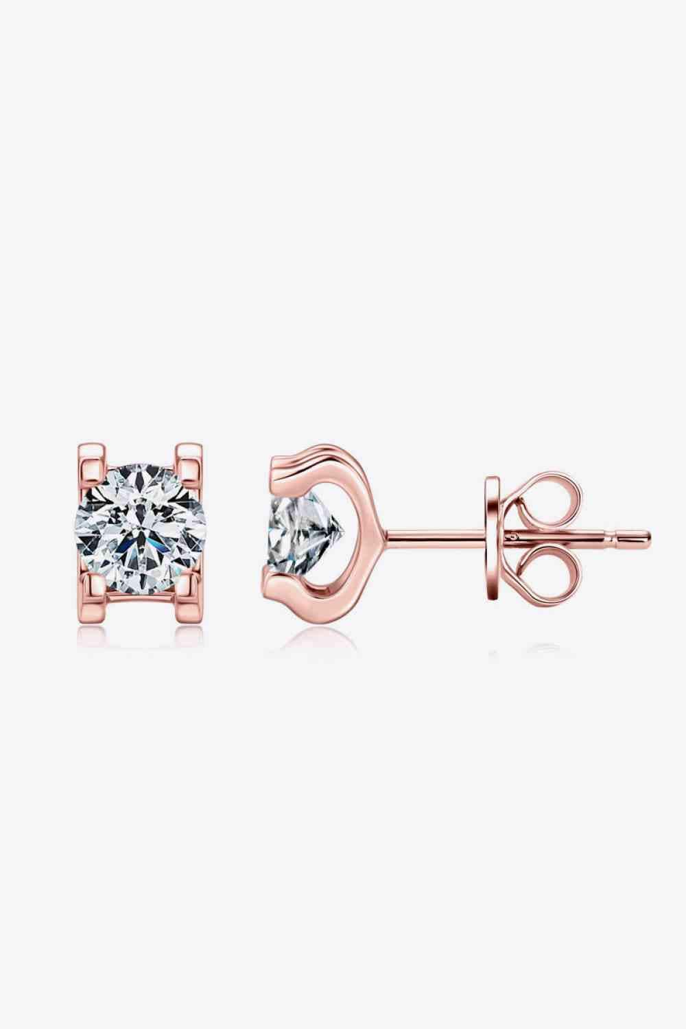 Moissanite 925 Sterling Silver Stud Earrings - Trendsi - Flyclothing LLC