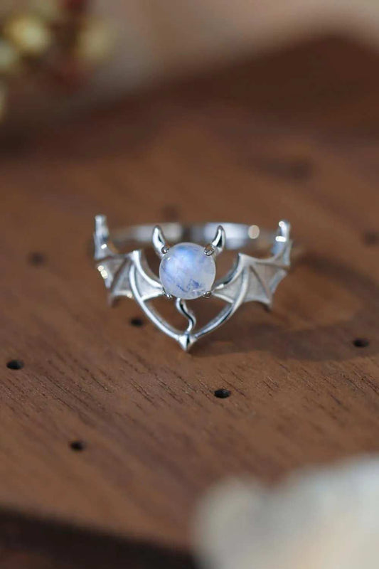 Moonstone Bat 925 Sterling Silver Ring - Trendsi - Flyclothing LLC
