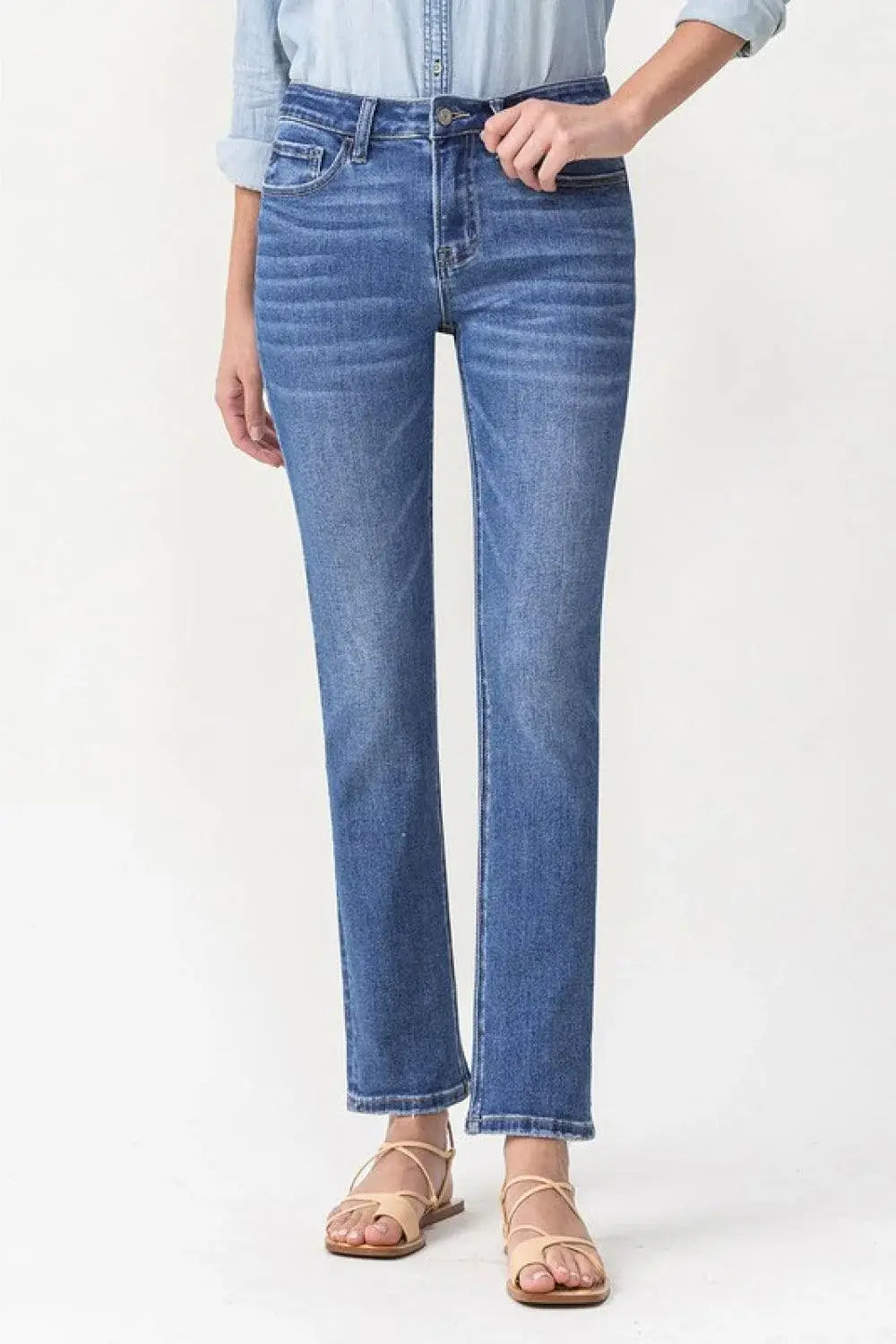 Lovervet Full Size Maggie Midrise Slim Ankle Straight Jeans - Trendsi - Flyclothing LLC