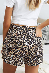 Full Size Leopard Drawstring Waist Shorts with Side Pockets - Flyclothing LLC