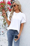 Round Neck Petal Sleeve T-Shirt - Trendsi - Flyclothing LLC