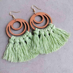 Tassel Detail Geometric Earrings - Flyclothing LLC