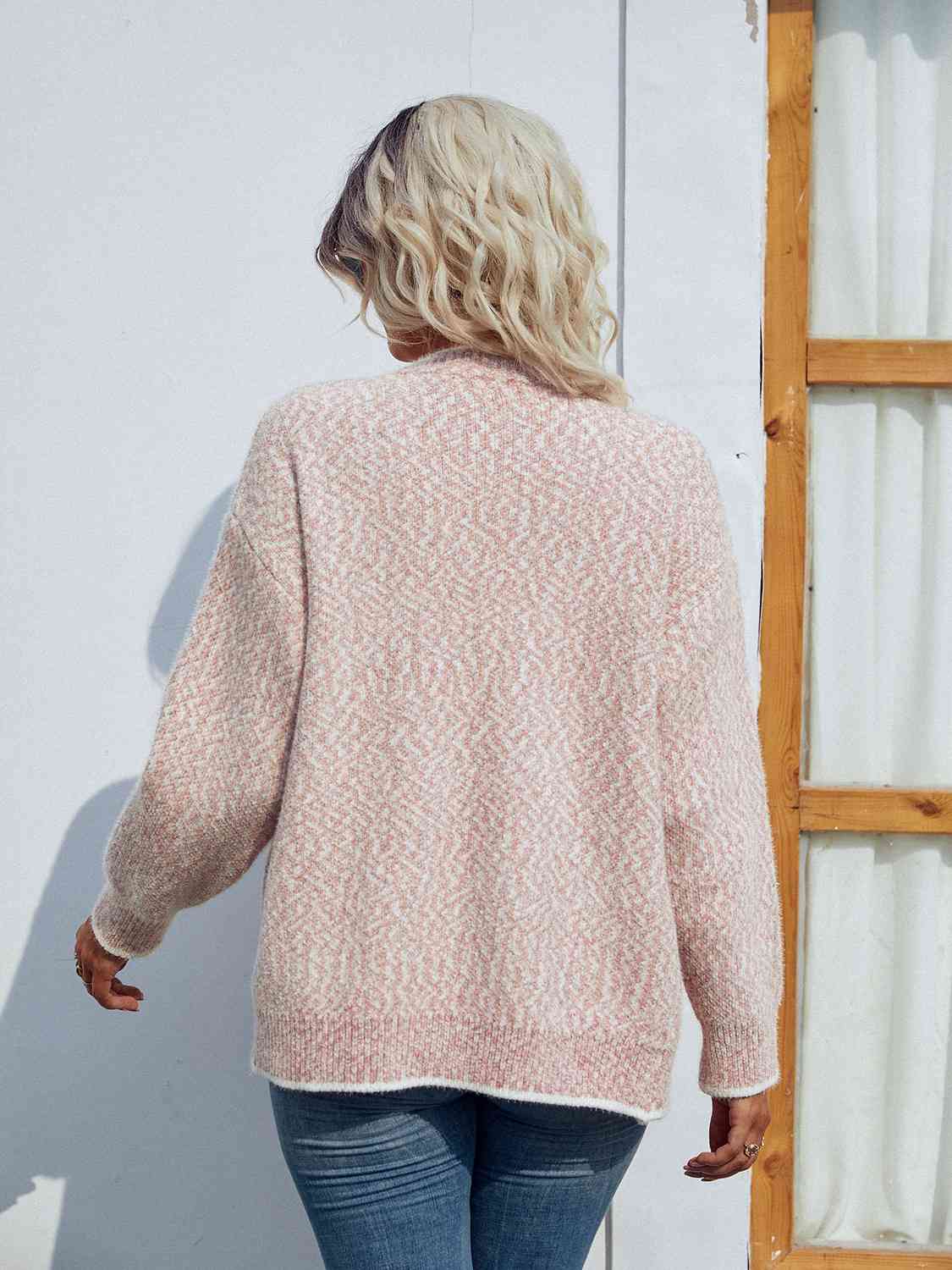 Button Down V-Neck Cardigan with Pockets - Trendsi - Flyclothing LLC